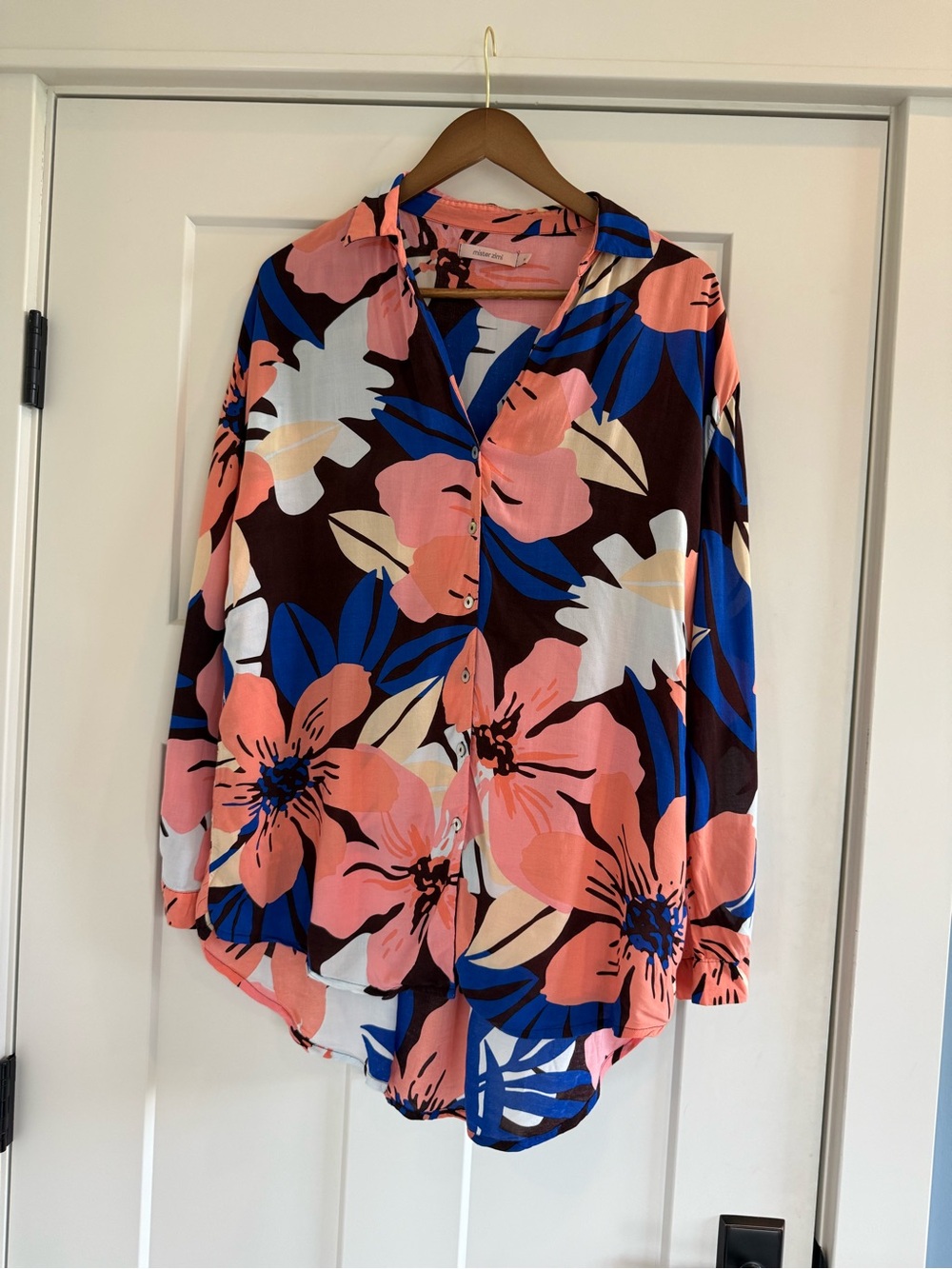 Mister Zimi Jagger Print Floral Beach Shirt Blouse Top Multicolor M